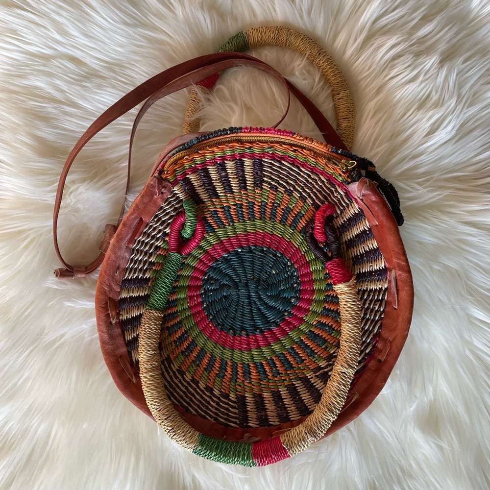 Woven Rattan Shoulder/Hand Bag - Picture 2 of 7